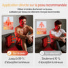 Homme utilisant le panneau REGAIN à même la peau, comparaison de l'absorption lumineuse avec et sans vêtement